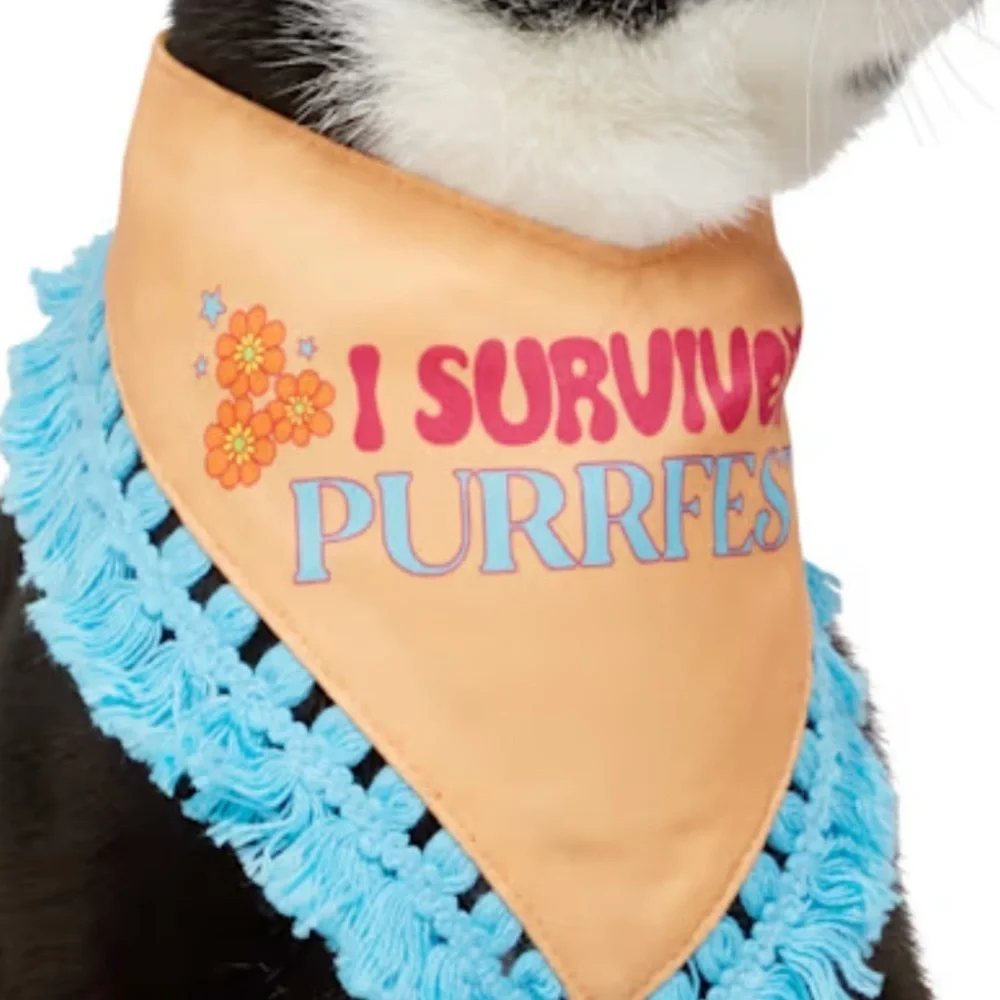 NWT boho hippie bat Bandana Purrfest ! S/M